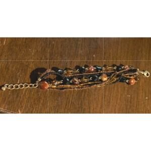 Lia Sophia Women's Fashion Strand Beaded Bracelet Multicolor Size Fit 7 - 8"